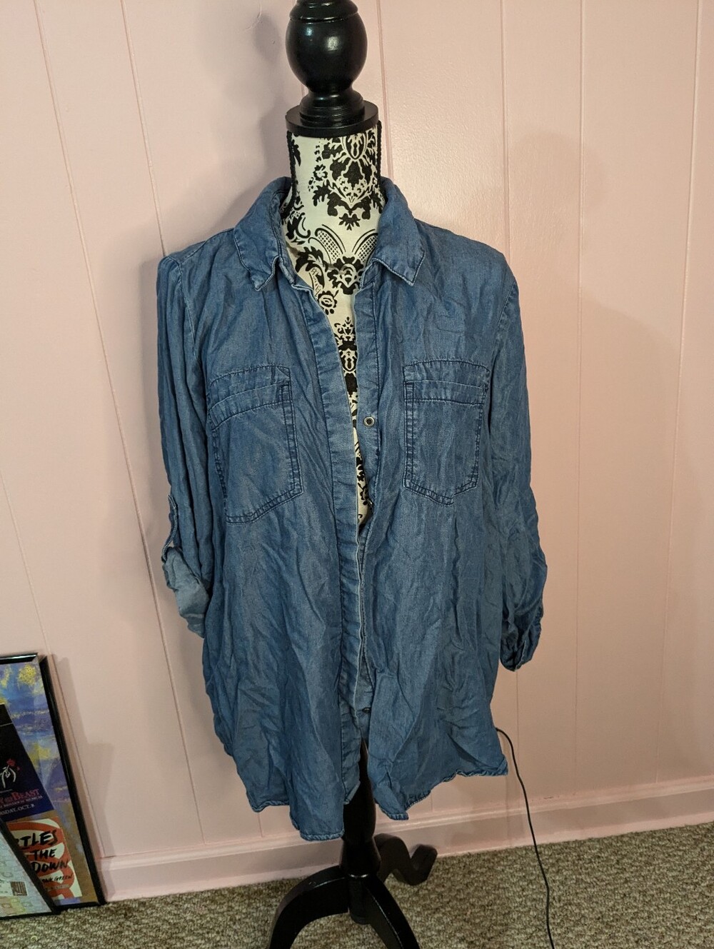 blue button up - Picture 1 of 5